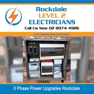 3 phase power upgrades showing circuit breakers and wiring in Rockdale