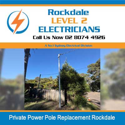 Power pole replacement in residential street with trees in Rockdale