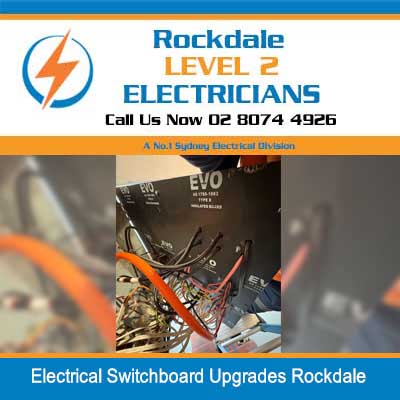 Electrical switchboard interior showing wiring and components being upgraded in Rockdale
